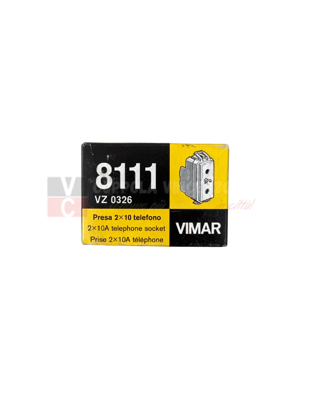 Vimar 8111 Presa telefono 2x10A, Bianca, 1 Modulo, 250V, MADE IN ITALY