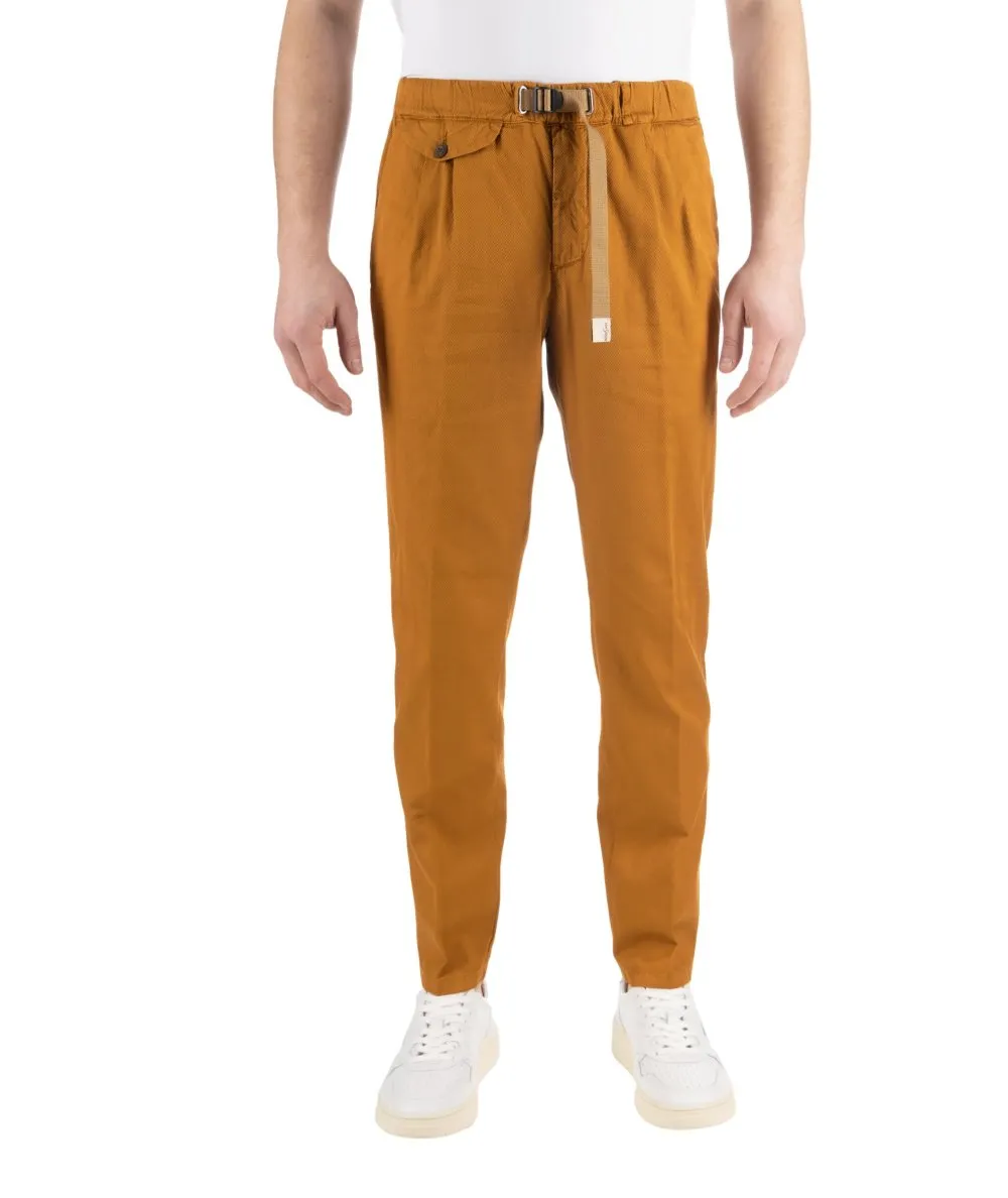 WHITE SAND--Pantalone con pence e coulisse Brad
