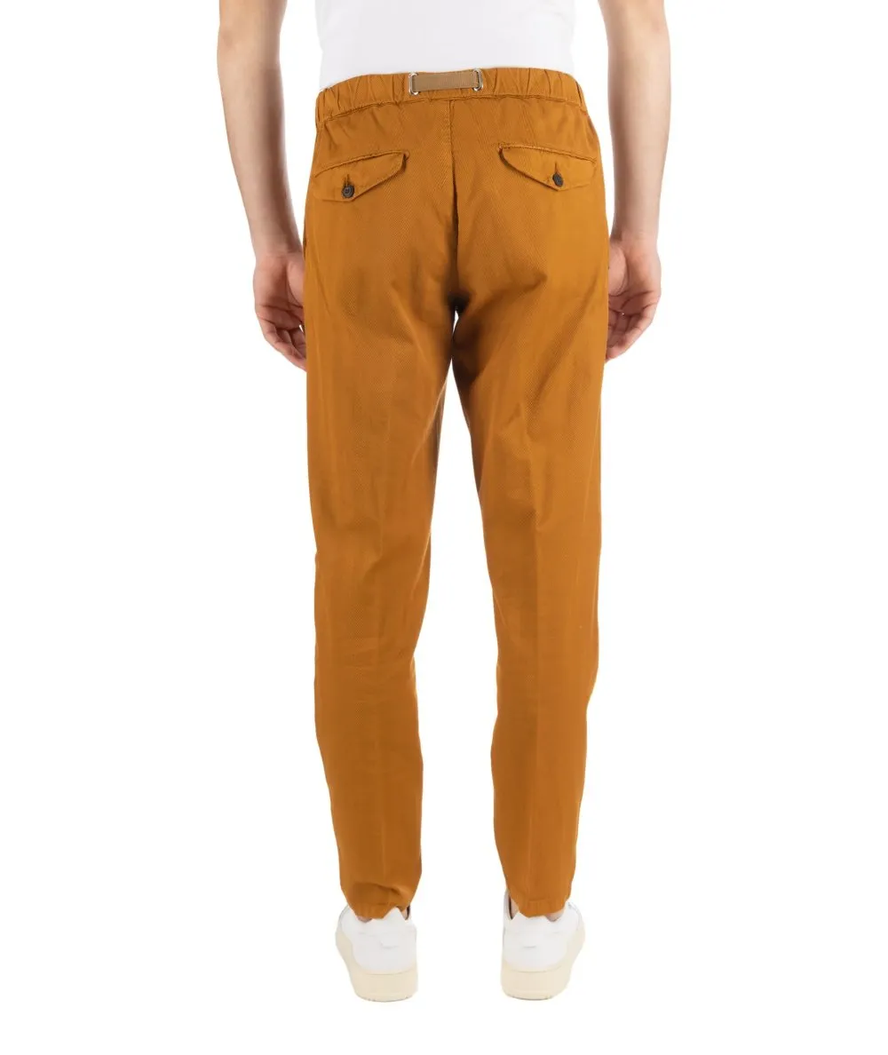 WHITE SAND--Pantalone con pence e coulisse Brad