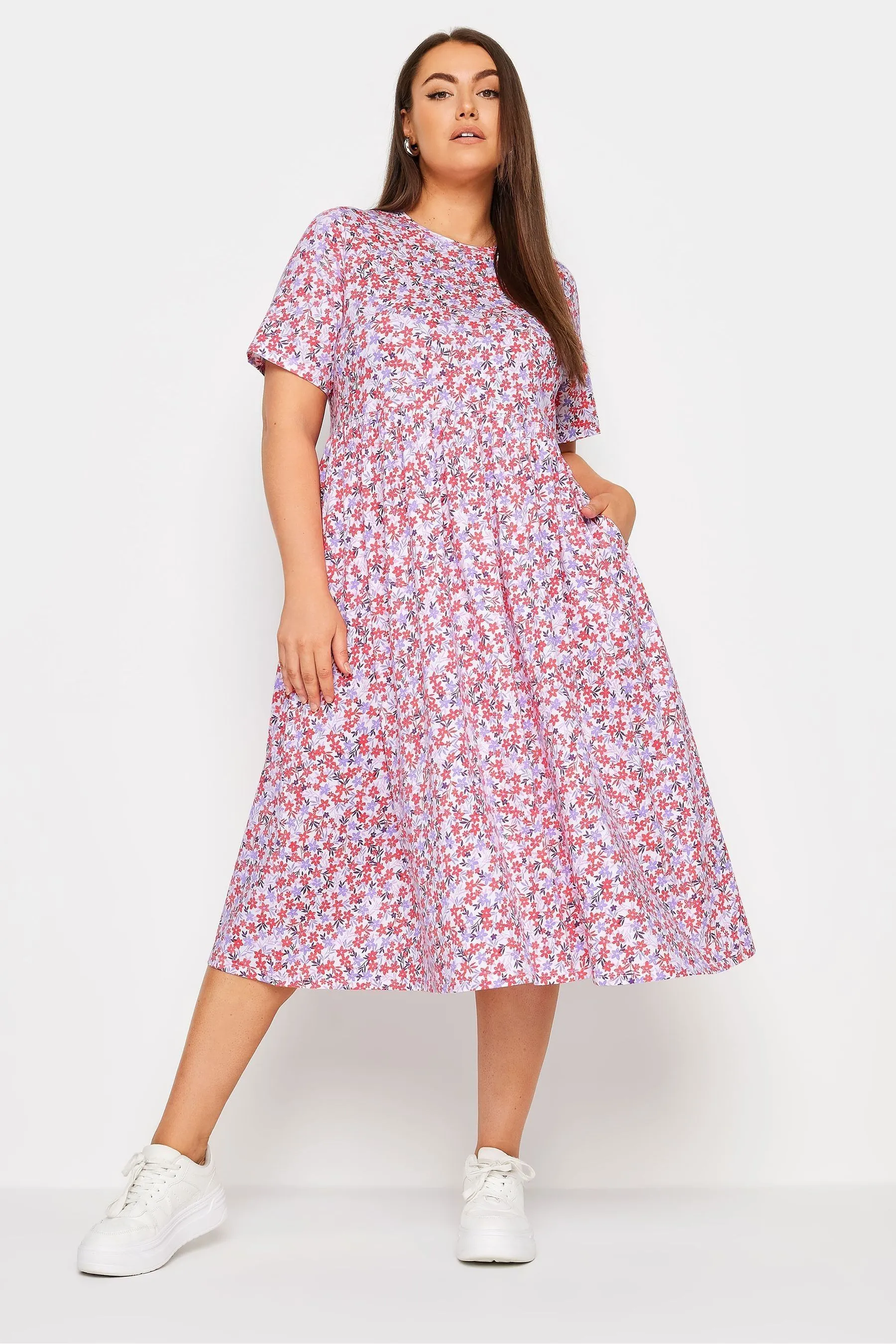 Yours Curve Abstract Print Pure 100% Cotton Midaxi Dress    