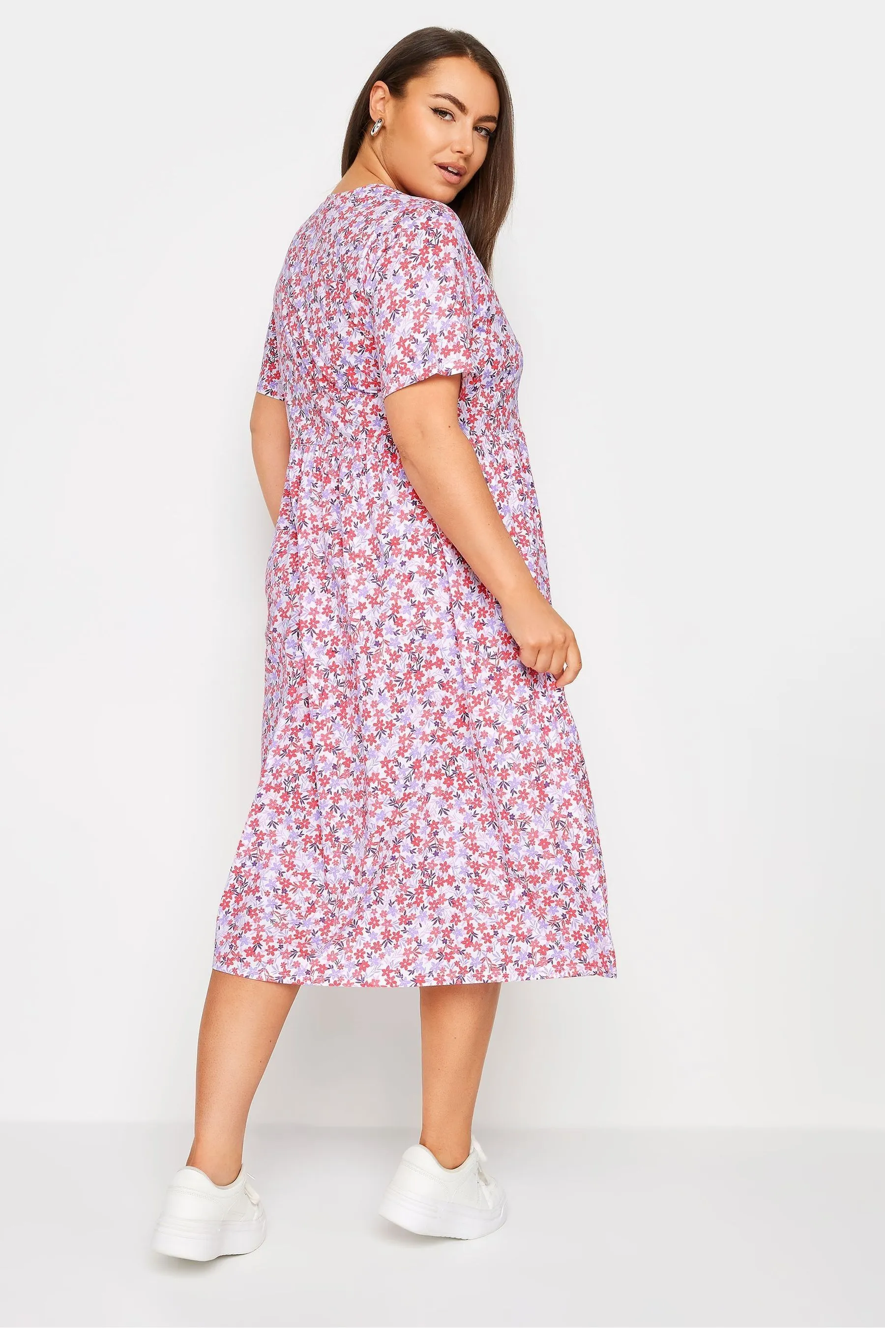 Yours Curve Abstract Print Pure 100% Cotton Midaxi Dress    