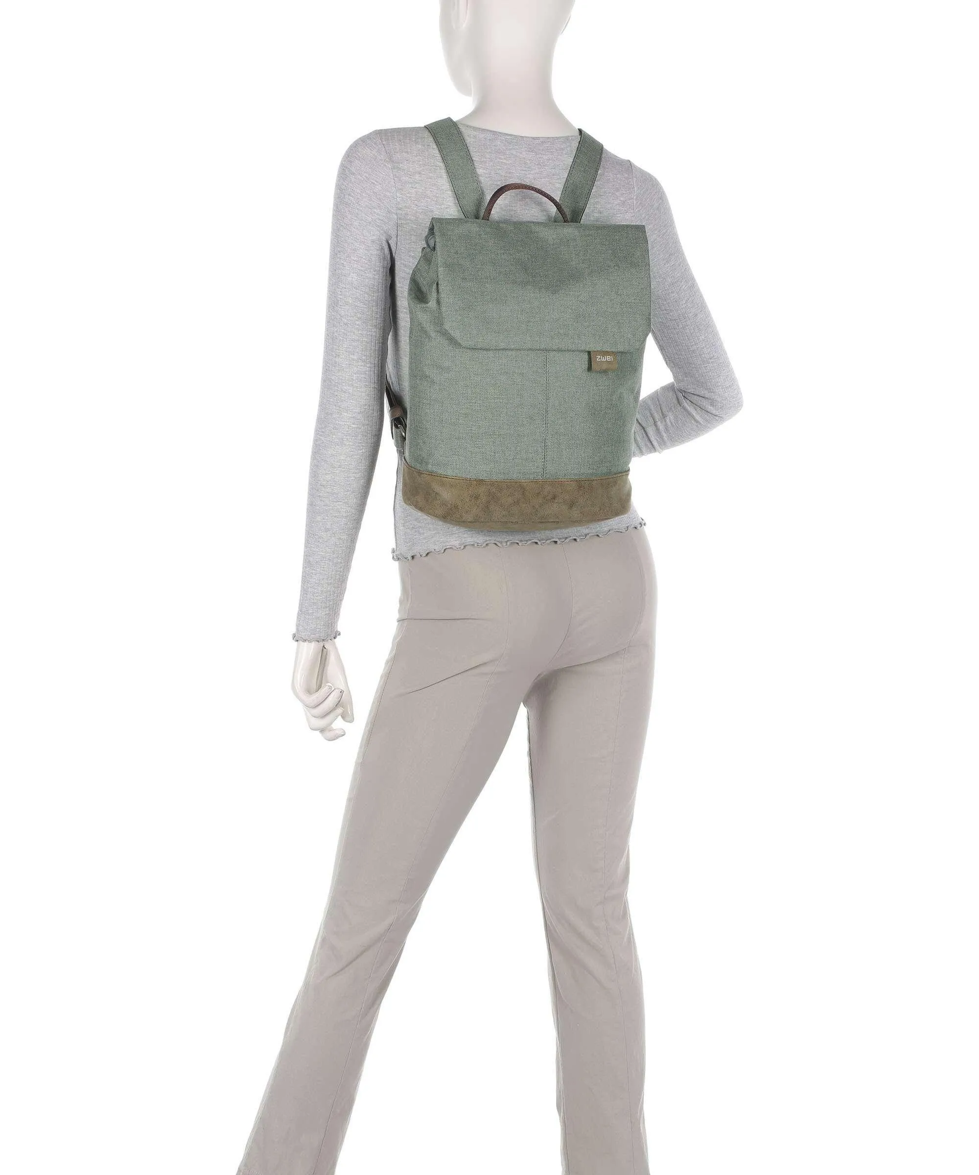  Zwei Olli OR13 Zaino pelle sintetica, poliestere grigio-verde  