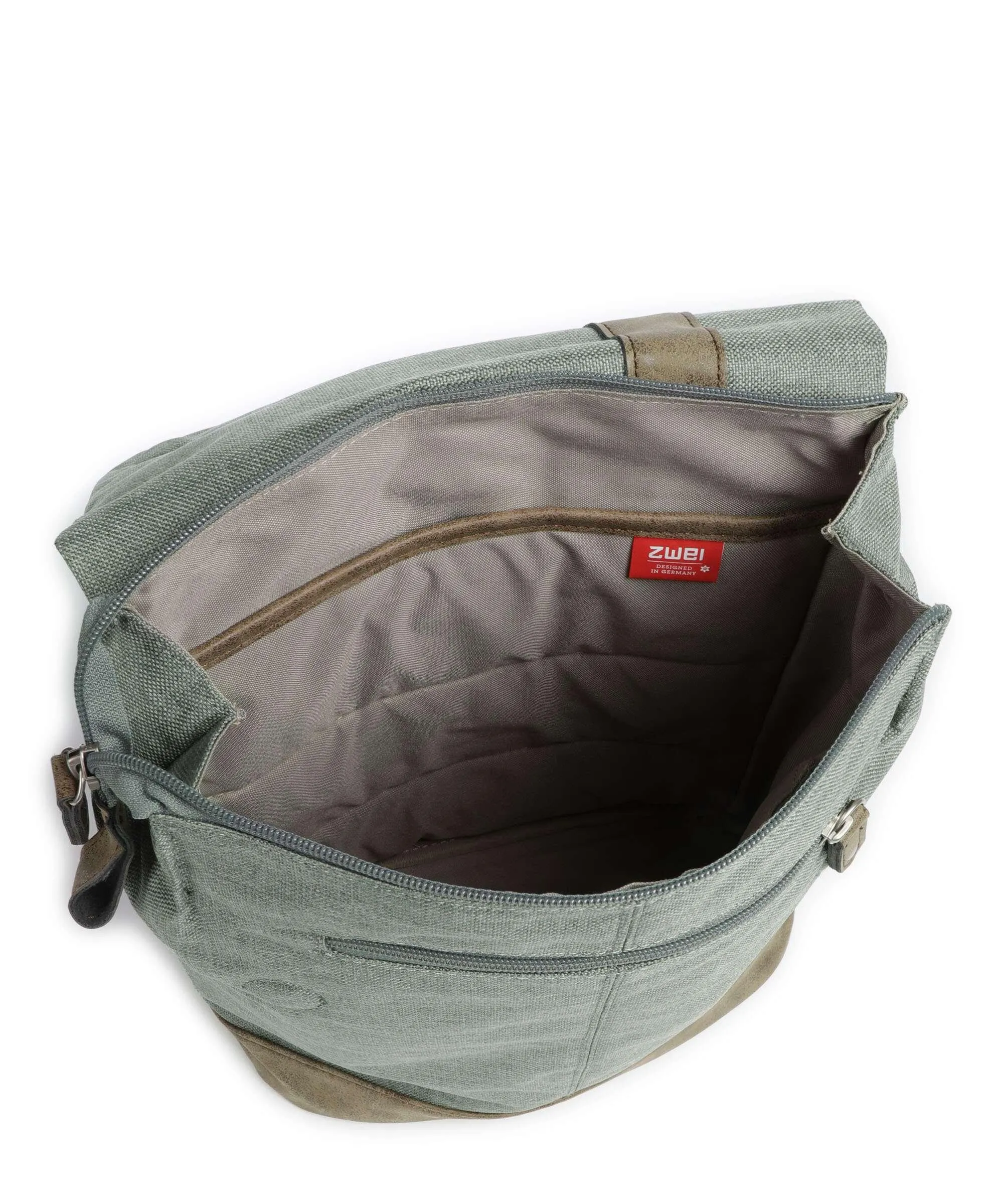  Zwei Olli OR13 Zaino pelle sintetica, poliestere grigio-verde  